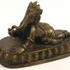 Lot van drie bronzen figuren. Jachtluipaard, Ganesha en leeuw (souvenir de Belfort)