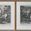Lot van 4 lithografische reproducties naar gravure. Thematische prenten uit de ruitersport.