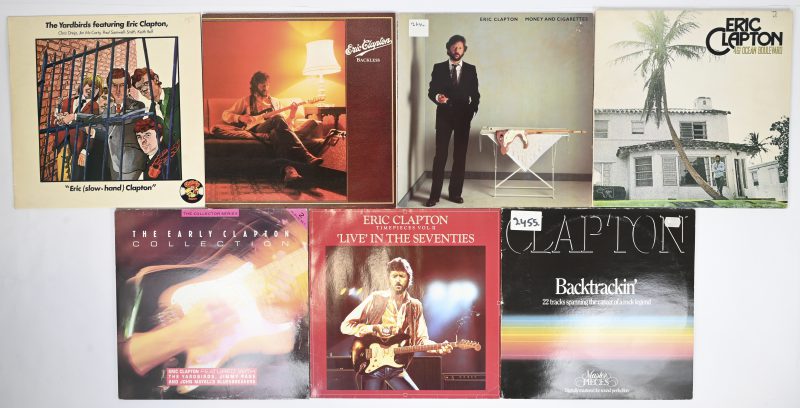 Een lot van 7 lp’s, Eric Clapton en gerelateerd.Clapton: Backless, Money and Cigarettes, 461 Ocean Boulevard en 3 x greatest hits.Yardbirds: The Yardbirds featuring Eric (slow-hand) Clapton.