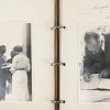 Lederen album uitgegeven door GROUPE 38, Telexpo 58. Bevat 22 bladzijden in ringmap en 4 losse vellen met handtekeningen. Waaronder deze van Leopold III en Boudewijn met een foto waarop ze het boek signeren. Verder een groot lot foto’s en een singeltje aangeboden door Marie thumas met een rede van de toenmalige Koning Boudewijn.