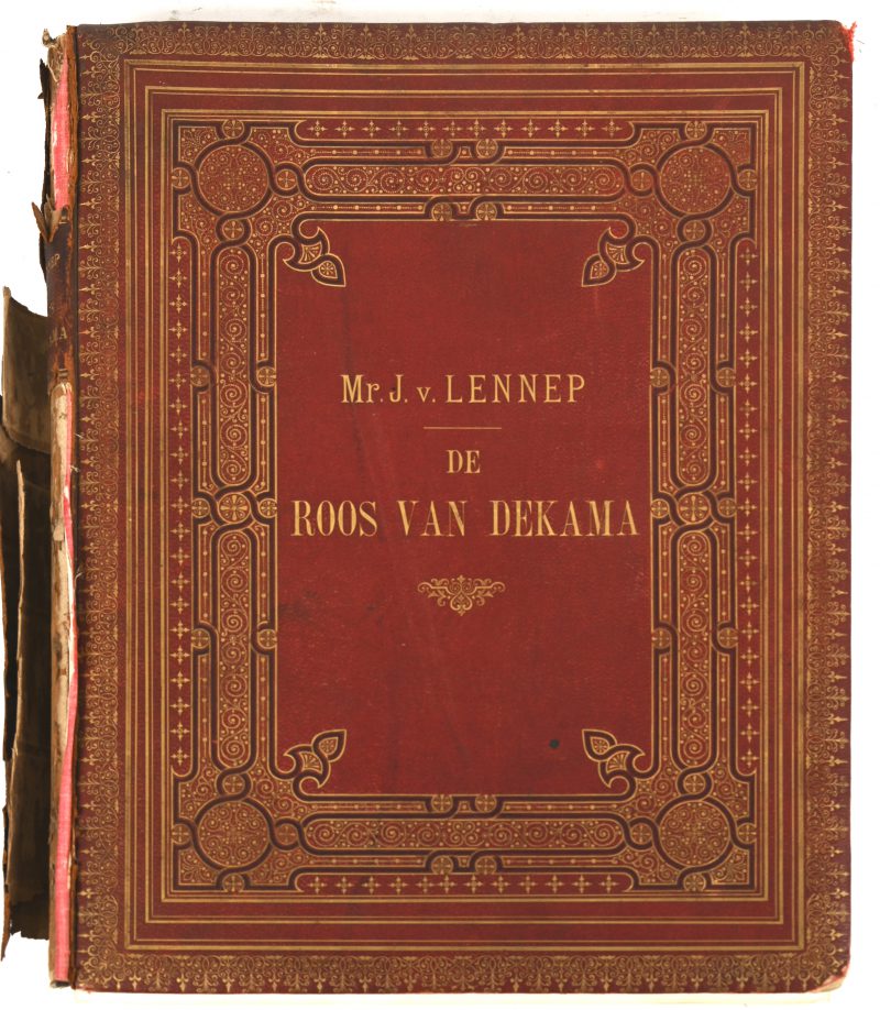 ‘De roos van Dekama.’ Boek met fotogravures van Ch. Rochussen. Midden 19e eeuw (opgedragen aan koning Willem III). Rug beschadigd.