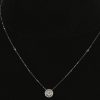 Een 18 kt witgouden ketting met hanger bezet met briljanten met een gezamenlijk gewicht van +-0,42 ct.