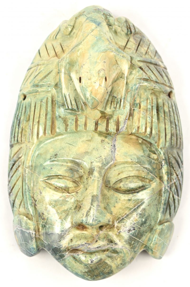 Klein maskertje van verdiet, pre-columbiaanse stijl.