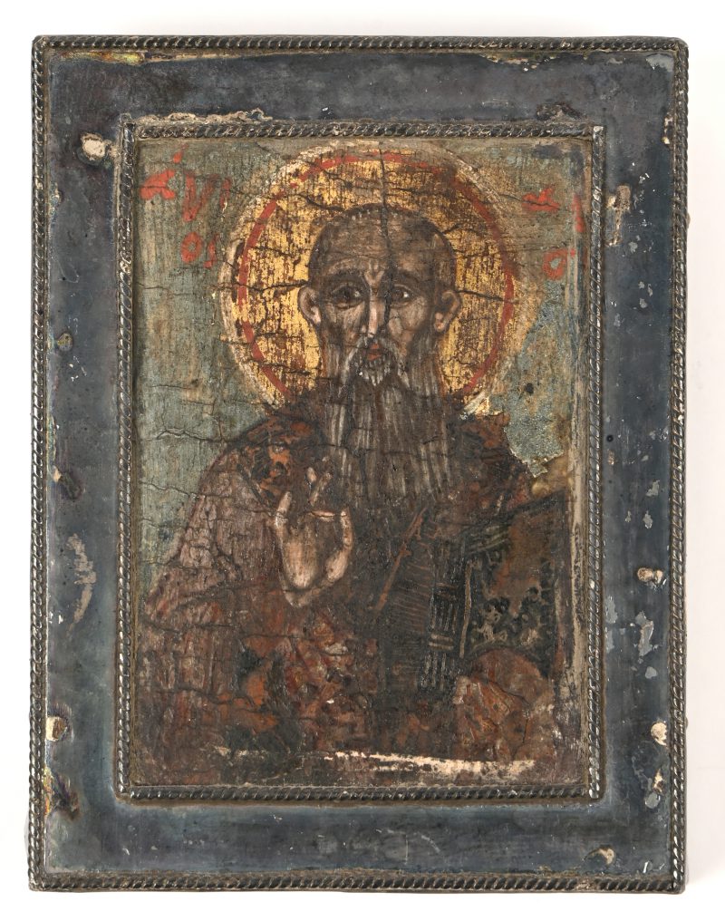 Een Icoontje met 925‰ zilver. Byzantijnse kopie.