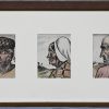 ‘Lierse typen’. En set van 12 kleurenlitho’s in vier kaders. Getekend op de steen.