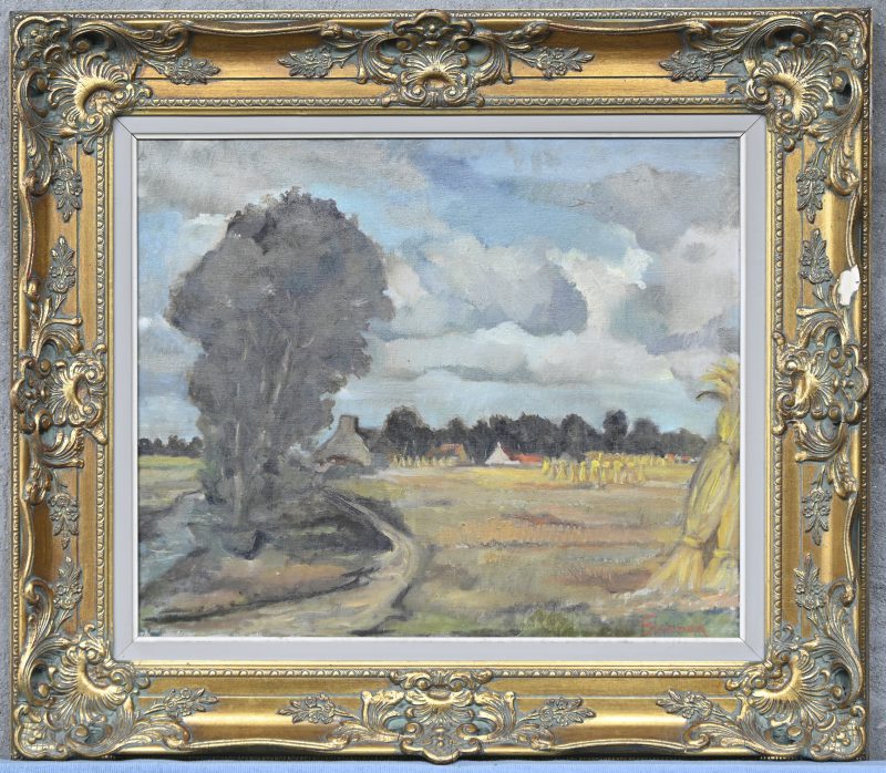 “Vlaams landschap”. Olieverf op doek. Gesigneerd.