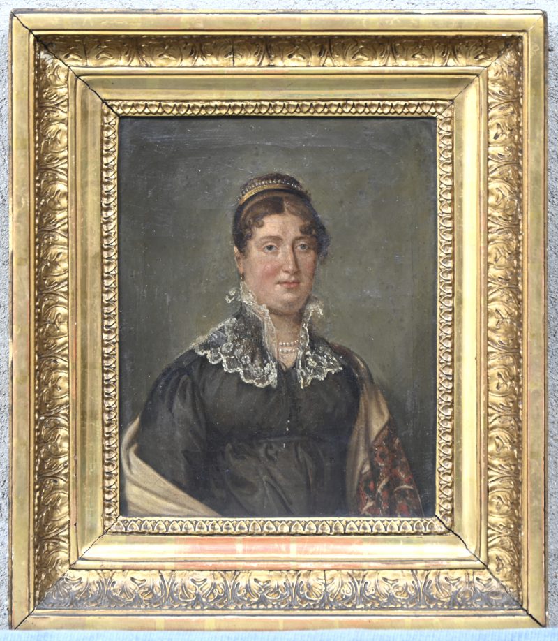 ‘Agnès Maignien-Vasseur’. 19e Eeuws portret, olieverf op doek. Niet getekend.
