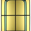 Een set van 4 oude glas-in-loodramen, geel en groen glas.