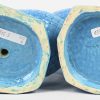 Paar blauw geglazuurde aardewerken eenden.