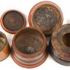Een lot van vijf kleine houten doosjes, gevarieerde herkomst.