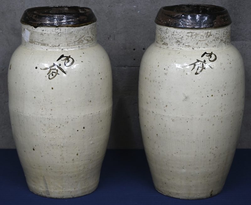 Twee Chinese vazen in Cizhou aardewerk.