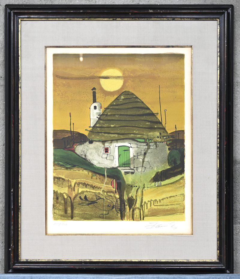 “Apulisch huis.” Litho. Gesigneerd buiten de plaat, genummerd 145/150.