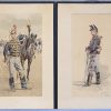 ‘Belgische militairen’. Een set van vijf kleurenlitho’s naar de aquarellen van Maurice ROMBERG DE VAUCORBEIL.