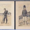 ‘Belgische militairen’. Een set van vijf kleurenlitho’s naar de aquarellen van Maurice ROMBERG DE VAUCORBEIL.