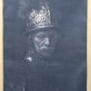 Een oude goudkleurige kader met een foto-lithografische reproductie naar ‘De Man Met De Gouden Helm’. Binnenmaat; 75/56 cm