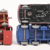 Een lot van 7 vintage Lesney speelgoedautootjes. Dubbeldekkerbus nr. 5, Sugar container nr. 10, nr. 15 (6 wielen), Vauxhall nr. 22, Bedford 7 top tipper nr. 40, 10 ton pressure refueler nr. 73 en Dumper nr 92, met bestuurder. In goede vintage staat.