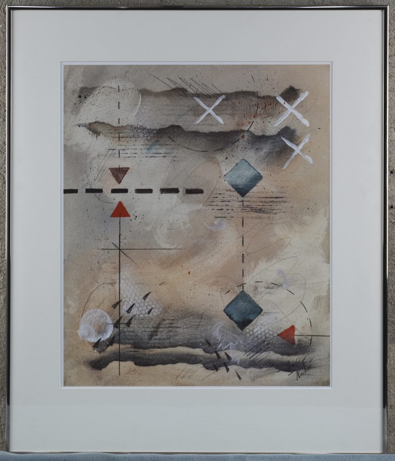 “Abstract”. Een reproductie naar een werk van Marc André.