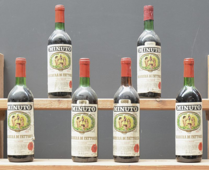 Barbera di Fattoria   Minuto Livio, Barbaresco M.O.  1974  aantal: 6 bt