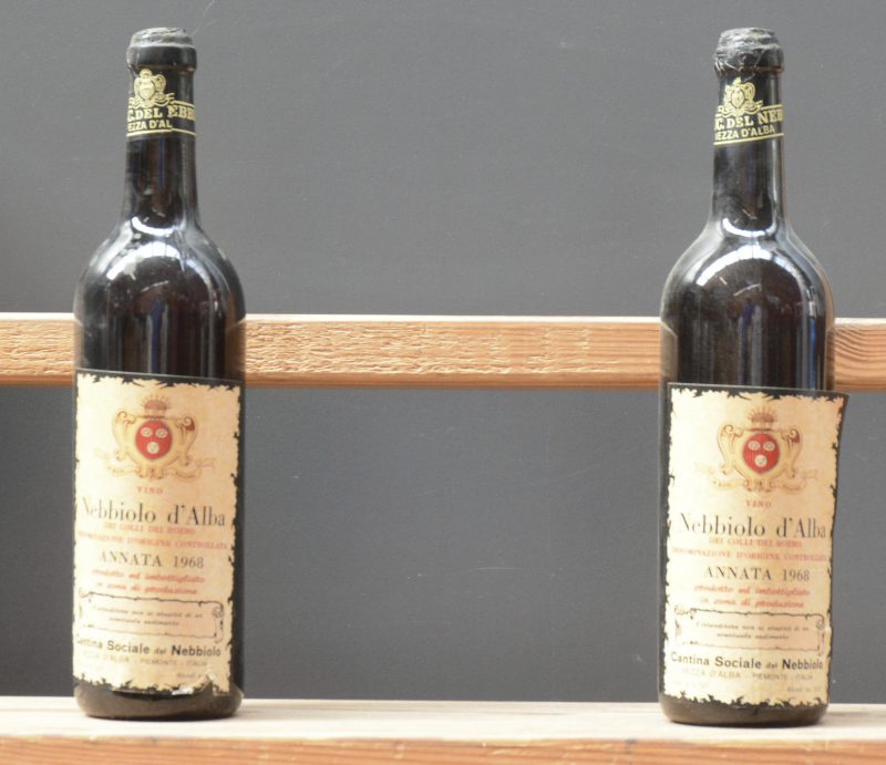 Nebbiolo d’Alba del Colli dei Roero D.O.C.  Cantina Sociale del Nebbiolo, Vezza d’Alba M.O.  1968  aantal: 2 bt