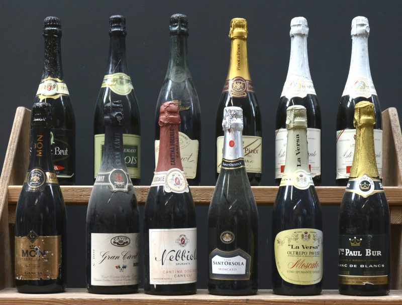 Lot schuimwijn        aantal: 12 bt    Mon Grande Cuvée Metodo Tradiionale Classico  Gancia, Canelli M.O.    aantal: 1 bt    Gran Càvit Brut Metodo Tradiionale Classico  Cantine Sociale Trention M.O.    aantal: 1 bt    Nebbilo Spumante   Cantine Sociale Canelli M.O.    aantal: 1 bt    Moscato   Santorsola M.O.    aantal: 1 bt    Moscato “La Versa” Spumante Dolce D.O.C. Oltrepo Pavese   M.O.    aantal: 1 bt    Vve Paul Bur  Blanc de Blancs    M.O.    aantal: 1 bt    Spumante Brut   Capetta, Santine S. Agnese M.O.    aantal: 1 bt    Gran Cremant Dubois Semiseco   Sant Sadurni d’Anoia M.O.    aantal: 1 bt    Crémant de Bourgogne Brut A.C.  Parigot & Richard, Savigny M.O.    aantal: 1 bt    Pinot di Pinot Spumante Brut A.C.  Gancia, Canelli M.O.    aantal: 1 bt    Asti Spumante D.O.C.  Capetta Francesco, S. Stefano Belbo M.O.    aantal: 2 bt