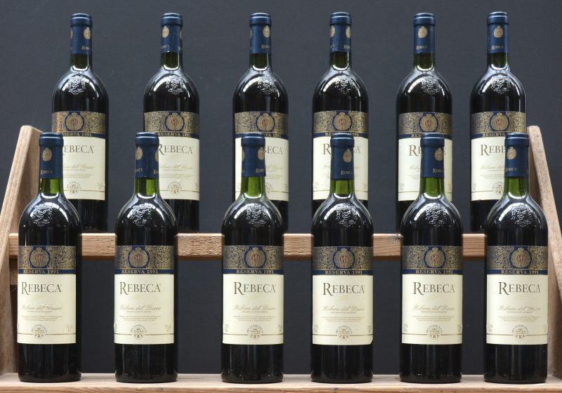 Rebeca Reserva D.O. Ribera del Duero  Hijos de Ant. Barceló, Valladolid M.O. O; 1991  aantal: 12 bt
