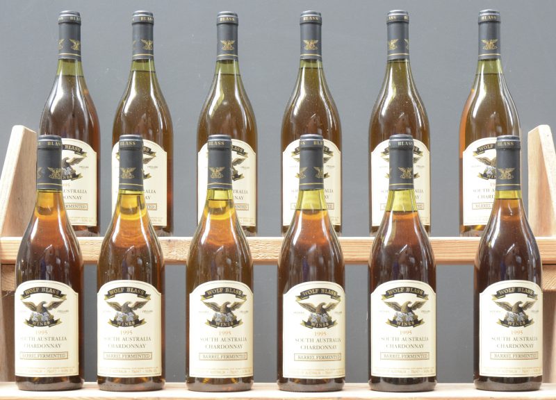 Chardonnay Barrel Fermented South Australia  Wolf Blass, Nuriootpa, S. Australia M.O. O.D. 1995  aantal: 12 bt