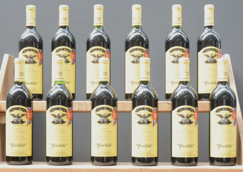 Cabernet Sauvignon Yellow Label South Australia  Wolf Blass, Nuriootpa, S. Australia M.O.  1992  aantal: 12 bt