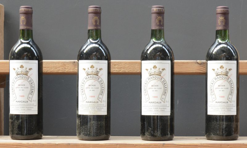 Ch. Marquis d’Alesme Becker A.C. Margaux 3e grand cru classé  M.C.  1989  aantal: 4 bt