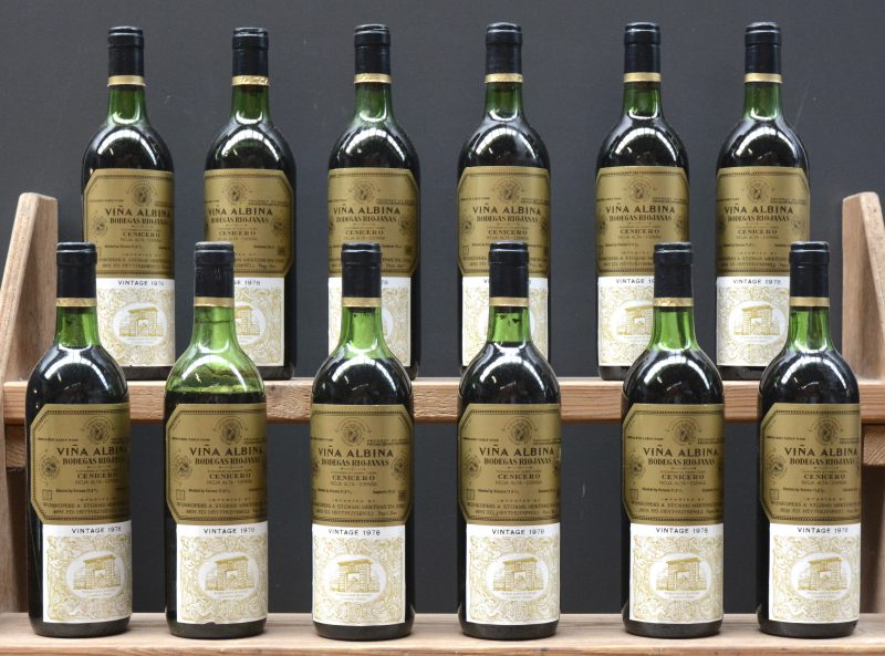 Viña Albina D.O. Rioja Gran Reserva  Bodegas Riojanas, Cenicero M.O. O.D. 1978  aantal: 12 bt 1 vidange
