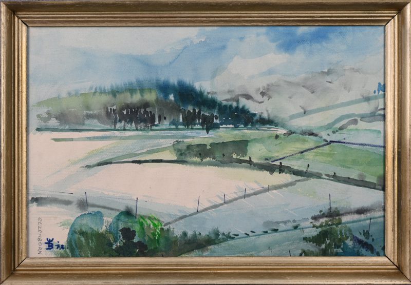 ‘Elzenborn’. Aquarel, gemonogrammeerd WB, ‘72.