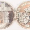Lot van 2 zilveren munten. Albert II en Astrid.