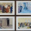 Een lot van zes kaders met reproducties naar het werk van Henry Mayo Bateman