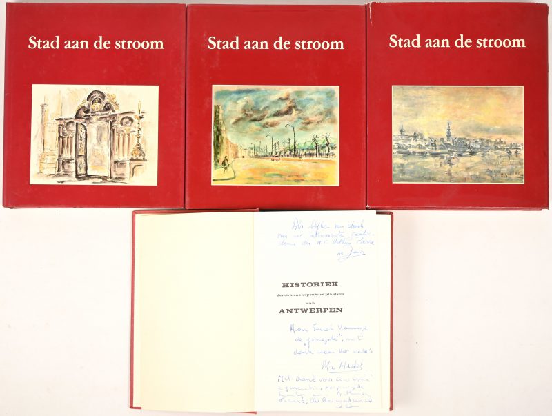 Een lot van 4 boeken over Antwerpen, Straten van Antwerpen en 3 delen Stad aan de Stroom.
