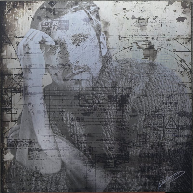 ‘Matthias Schoenaerts’. Fotoprint op dibond, getekend op de plaat; A. Dubois.