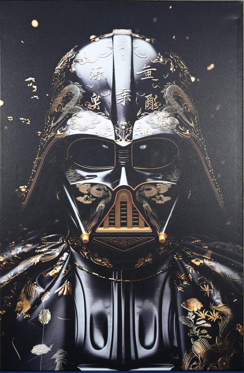 ‘Darth samurai’, digitale fotoprint op doek.