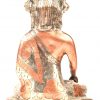Een koperen Buddha met verzilverde delen.