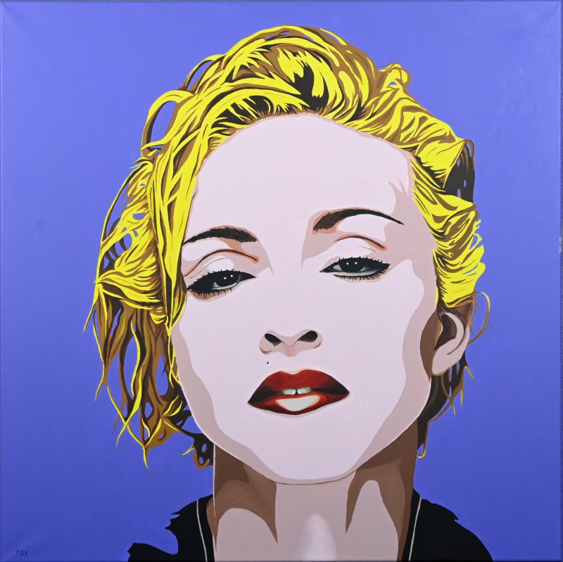 ‘Madonna’, acryl op doek. Met monogram; PSE. Op de rug getekend en gedateerd; P Seminck, 2016.