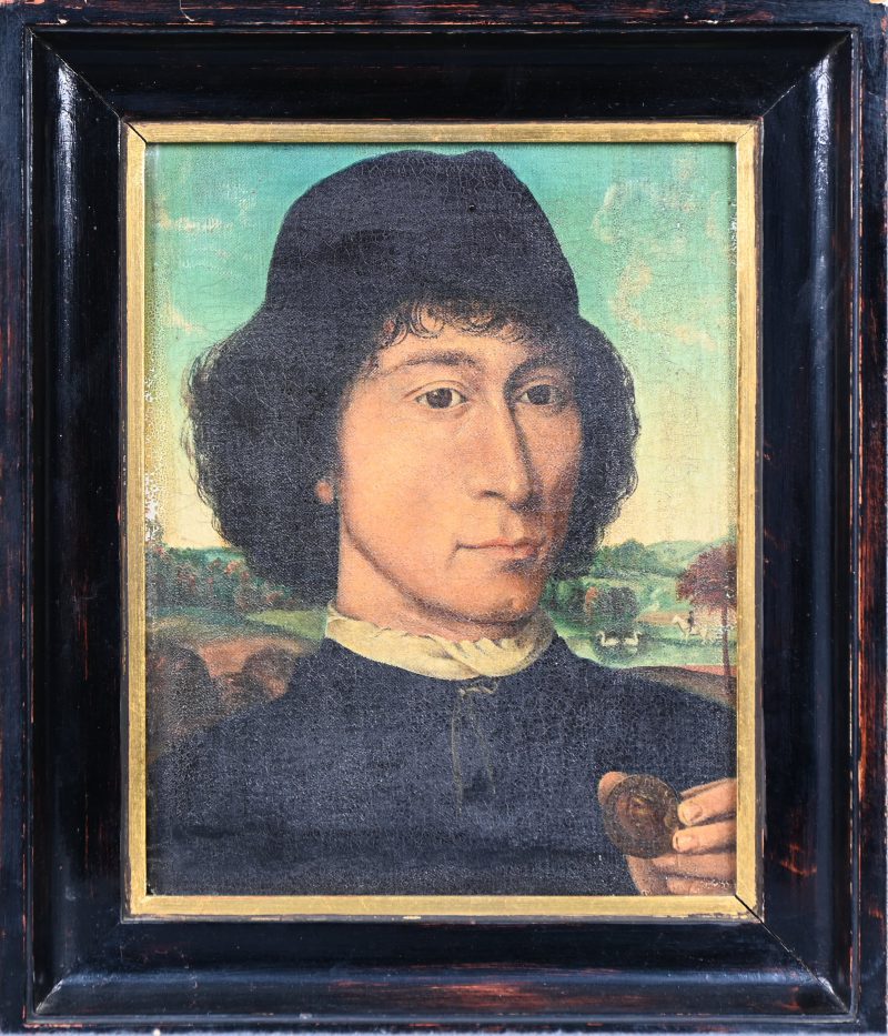 ‘Man met Romeinse munt’, olieverf op doek. Kopie naar het werk van Hans Memling.