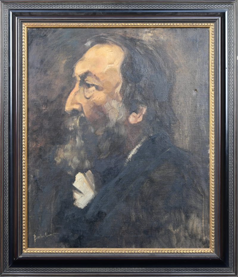 ‘Peter Benoit’, olieverf op doek. Getekend; Bertha Caenen. Klein scheurtje in het doek.