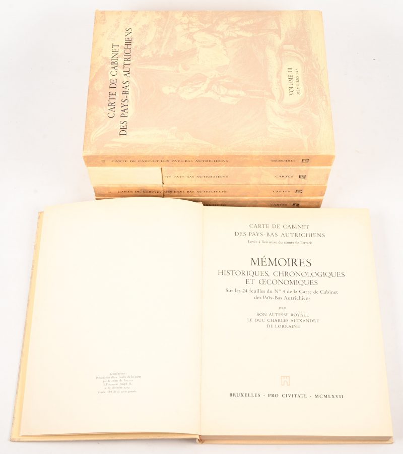 ‘’Cartes de cabinet des Pays-Bas Autrichiens’. Delen I, II & IV met kaarten en memoires III & IV.