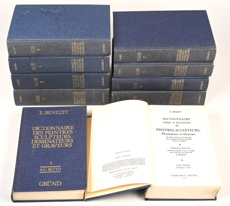 ‘Dictionnaire des peintres sculpteurs dessinateurs et graveurs’, 10 delen door E. Benezit. Tiende editie, 1976.