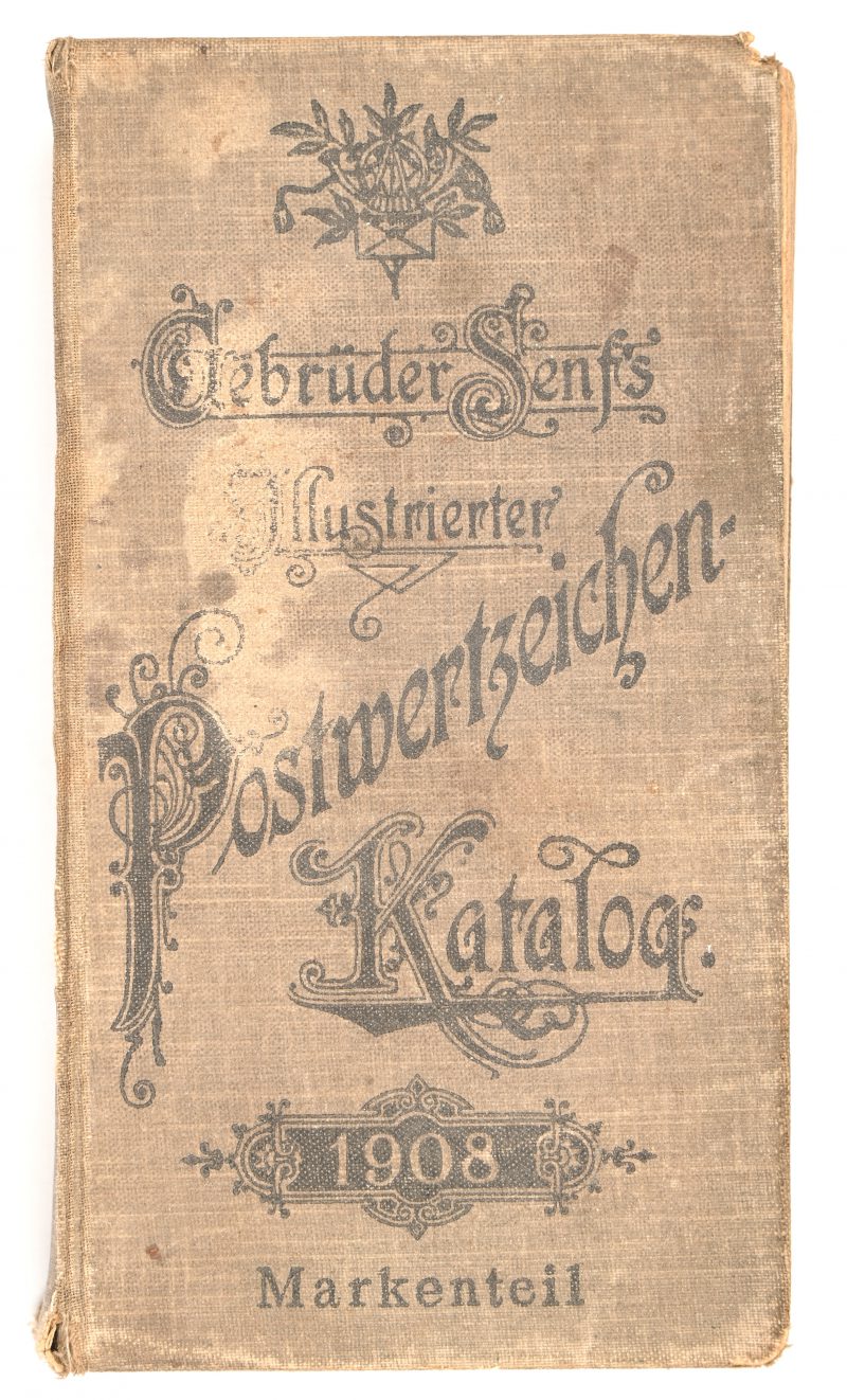 Een vroeg 19e eeuwse postzegelcatalogus, Gebrüder Senfs illustrierter Postwertzeichen-Katalog 1908.