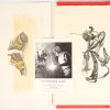 Een lot van 3 kunstmappen, Remy Cornelissen, Marijan Kolesar en Gaston Bogaert. Toegevoegd enkele etsen, een ingekleurde ets,waarvan 2 gesigneerd Valckx, een linosnede en een werk van André Goezu, gemengde techniek. De 2 andere werken onleesbaar gesigneerd.