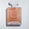 Een lot van drie schilderijen met parfum als thema, acryl op doek, getekend; Mhara M. Tesiorna. Verschillende afmetingen van, 90/60 tot 150/90 cm. Met certificaat.