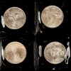 Een lot van 4 zilveren munten, 10 Deutsche mark, Olympische spiele, Munchen, 26.8-10.9 1972.