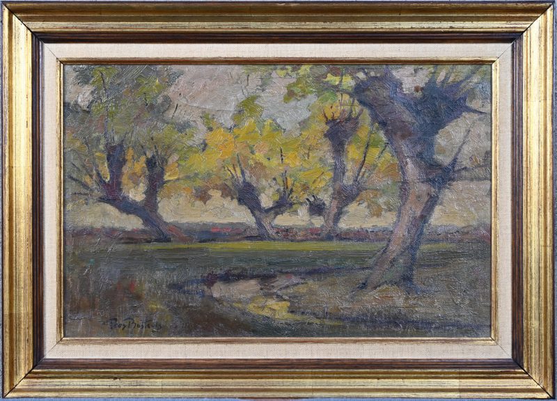 ‘Herfststronken’, olieverf op doek. Getekend Pros. Bosteels.