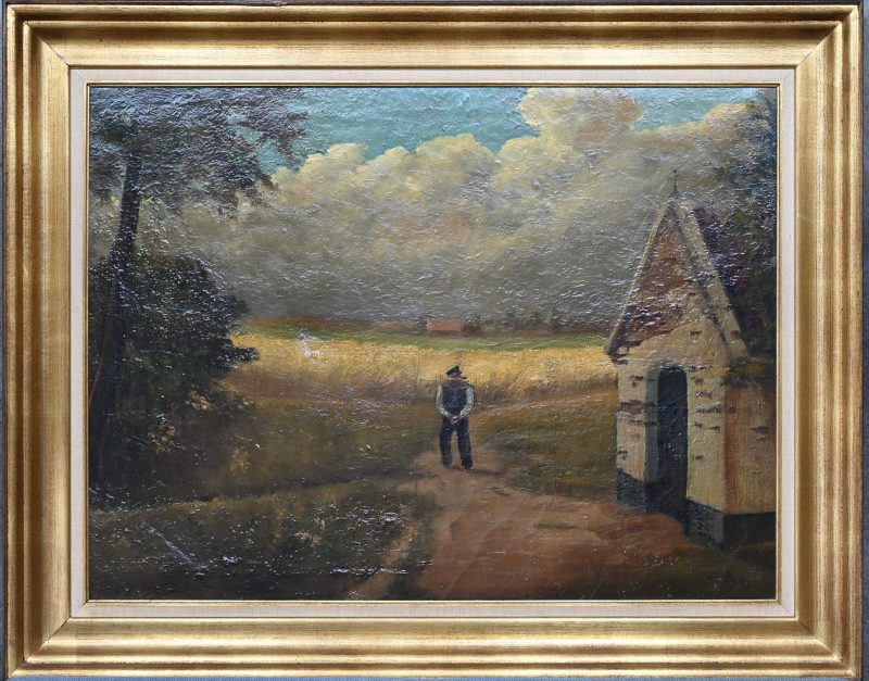‘Stormweer’, olieverf op doek. Getekend; Paep.