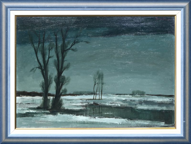 ‘Winterlandschap’, olieverf op paneel. Getekend; Rémy De Pillecijn.