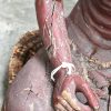 ‘Thaise monnik.’ Een roodgepatineerde houten sculptuur. Vroeg 20ste eeuw.
