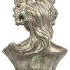 ‘Bacchante’, een bruin gepatineerde bronzen buste van de Griekse god van de wijn(bouw) en fruitteelt, zoon van Zeus en Semele. Getekend; Jef Lambeaux.